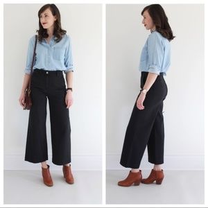 Everlane The Wide Leg Crop Pant - Black